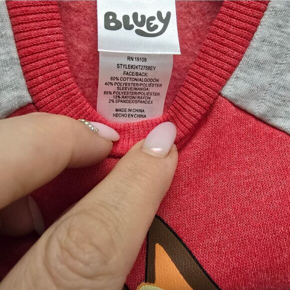 Toddler Bluey & Friend "Smoochy Kiss" Valentine's Easter Pullover Sweater - Picture 8 of 9